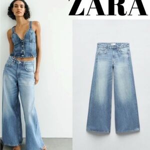 Zara Women's Light Blue Flare Jeans